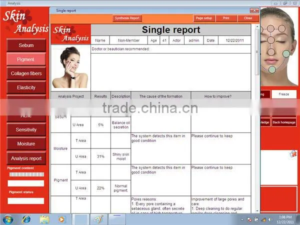 Salon and Home Skin Analyser 3D Facial Skin Analyzer Machine