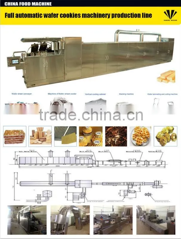 Full automatic wafer biscuit production line machine