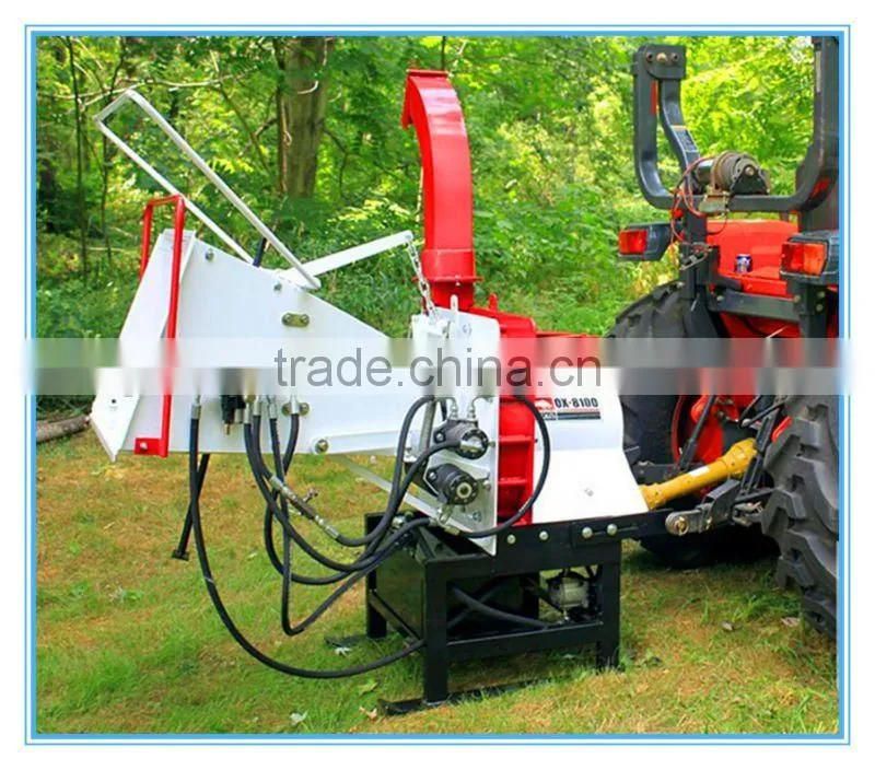 Self hydraulic feeding rolls,Tractor PTO shaft wood chipper, CE certifricate,