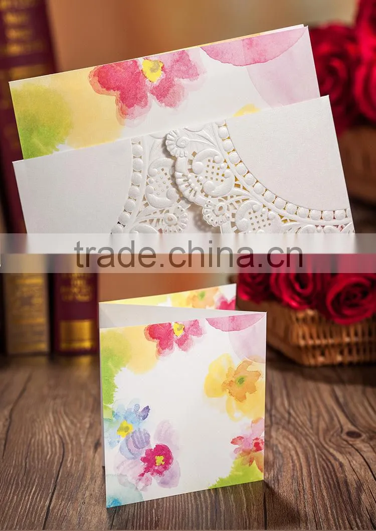 2015 New design laser cut Wedding invitation card