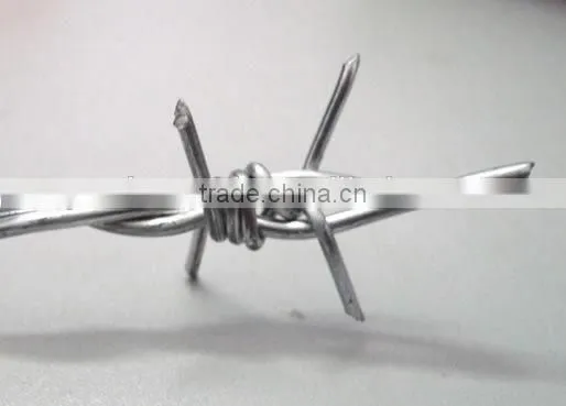 YS brand 2 barb 4 point high tensile steel barbed wire 12.5 ga. 15.5 gauge galvanized barbed wire coated safety fence