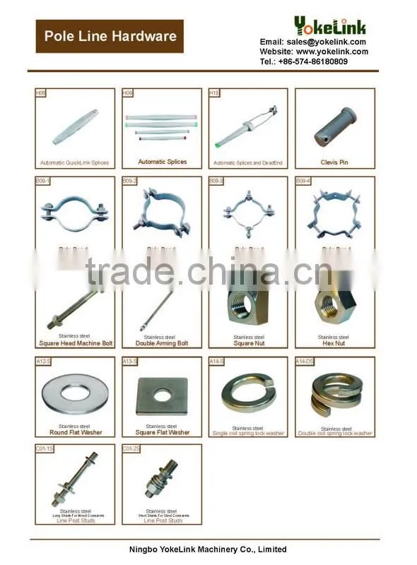 Pole Line Hardware Electric Power Fitting Assembly Guy Bolt Hot Dip Galvanized Screw Bolt Forged Thimble Eye Bolt