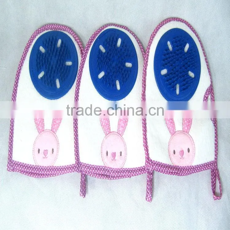 new style kids bath glove with custom logo,various color,custom color,OEM orders are welcome