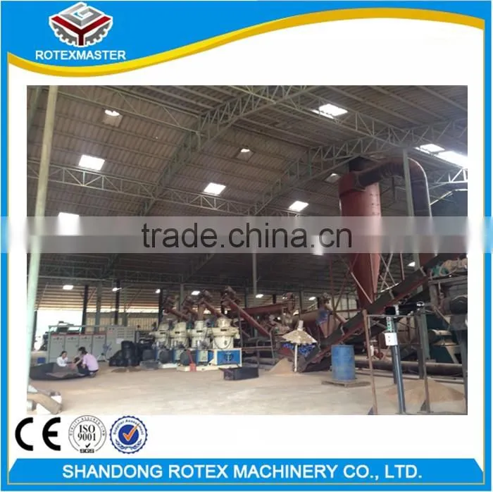 High quality complete set automatic wood pellet making machine/biomass briquette making machine