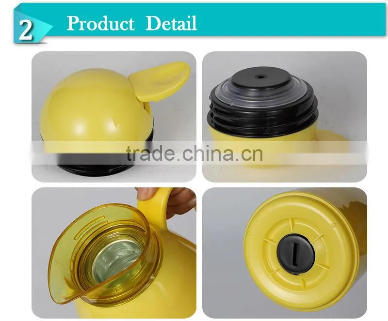 High quality plastic outer glass inner travel coffee pot tea flask milk jug(JGCD)