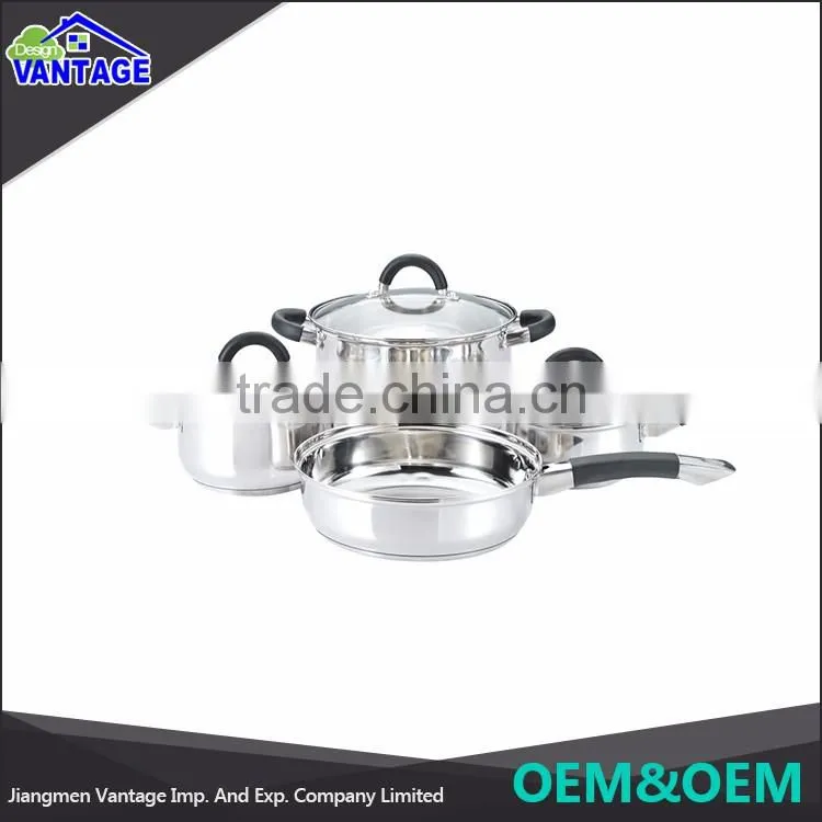 New design large capacity kitchen ware cookware stainless steel non-stick frying pan cooking ware