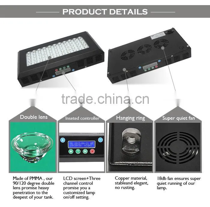 Professional Manufactur 165w auto led aquarium light for artificial plants