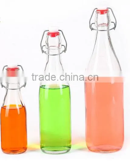 Glass Swing Top Spices square round Bottle(HLTH-L020)