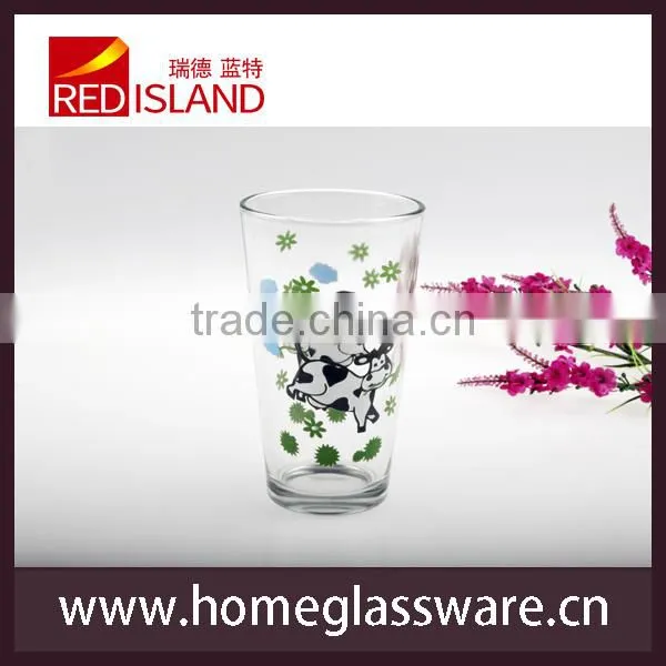 decal logo glass milk cup,beer cup,water cup
