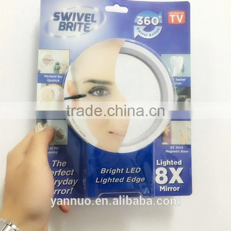 360 Rotation LED Lighted Makeup Mirror, Makeup Mirror With Light Swivel Brite
