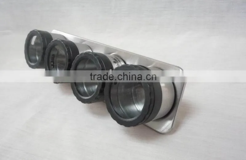 4pcs stainless steel spice jar with holder kitchenware