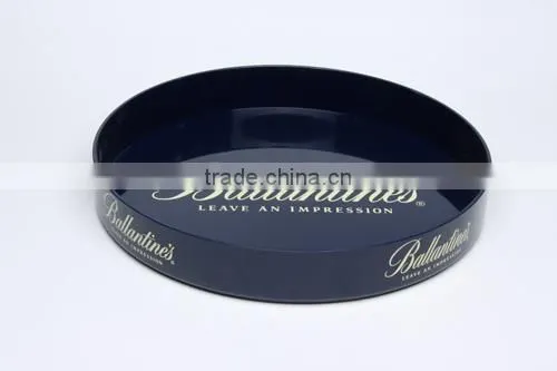 PP/PS/ABS Dia 37cm *2.6cm Plastic round snack serving tray/anti-skid anti-slip tray