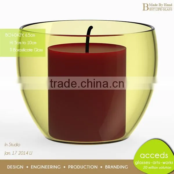 Wholesale Custom Borosilicate Glass Standing Chandelier Candle Holders