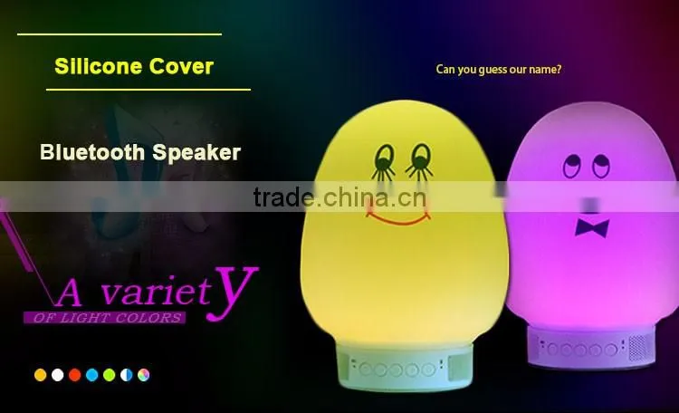 2017 silicone cute mood touch app colorful bluetooth speaker with led light