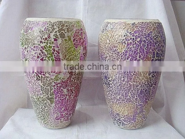 2014 New Design Iridescent Colored Elegant Mosaic Tall Home Goods Vases