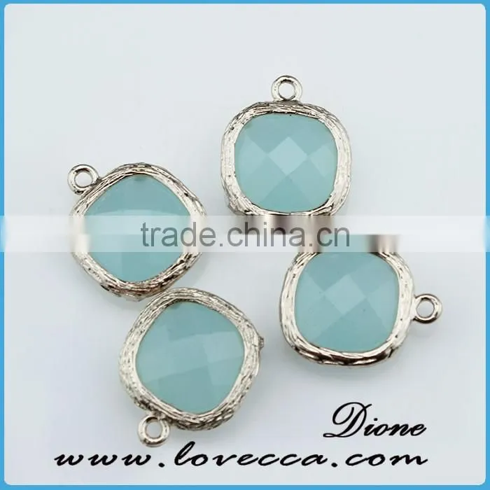 Fashion jewelry gold/silver plated bezel stone natural various design glass gemstone bezel pendant