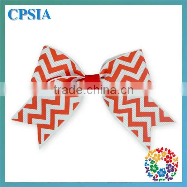 cute kids hair accessories green cheer bow/hair clips for girls