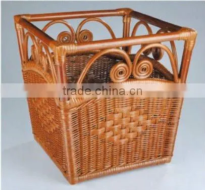 Hotel rattan towel basket