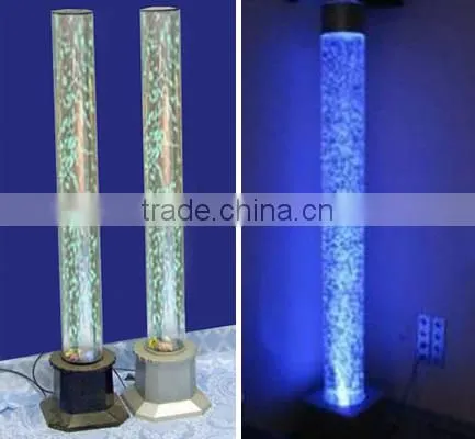 Color Changing LED Light Circular Acrylic Water Bubble Column 550173