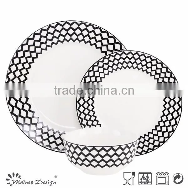white high quality ceramic porcelain popular design latest dinner set