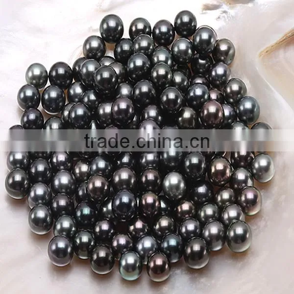wholesale 8-9mm black round tahitian loose pearls