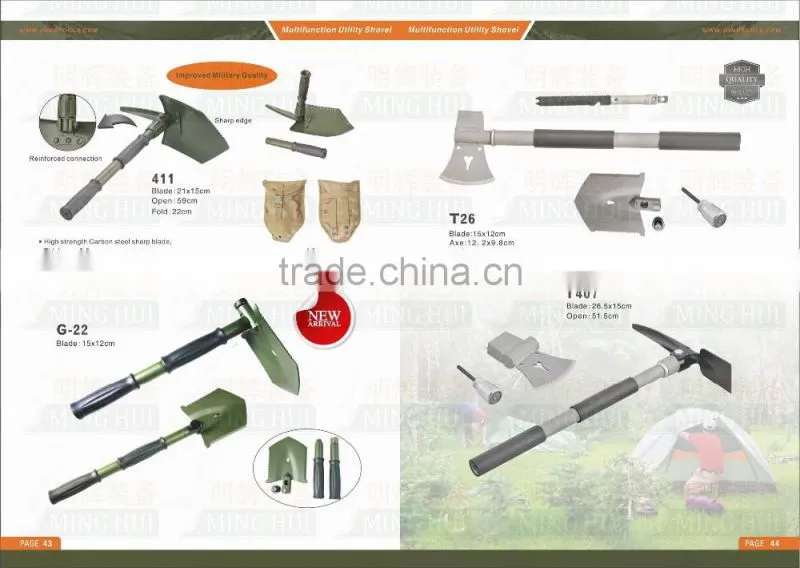multifunction folding shovel with knife/saw/etc