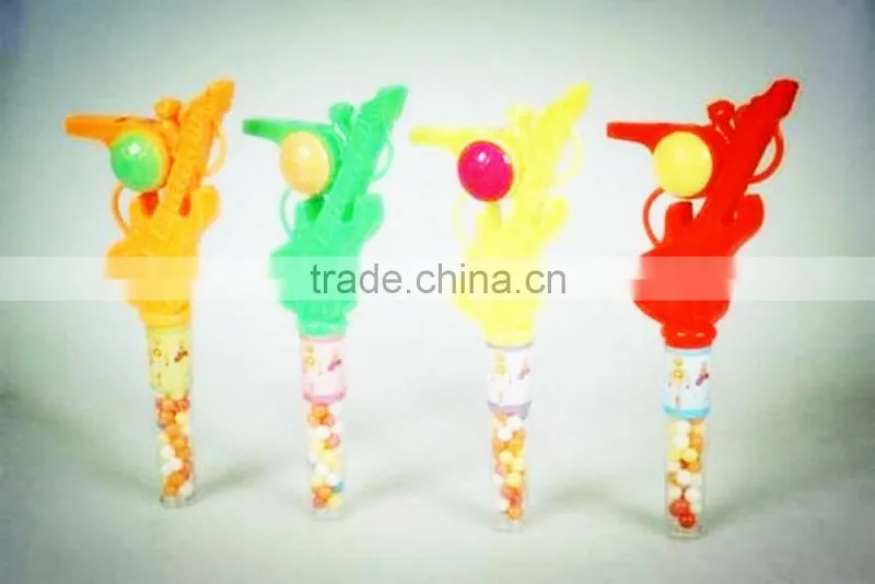 Plastic animal candy-whistle candy space toys
