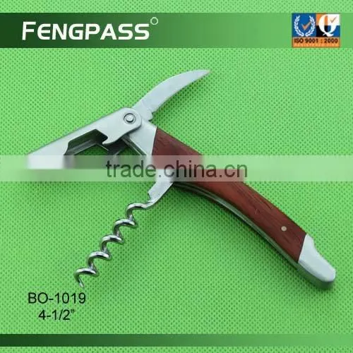Wooden handle screw red wine opener BO-2010
