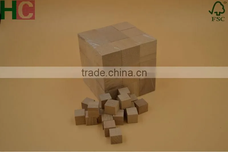 Natural Wooden Craft Cubes Wood Block Cube 10mm to 50mm Diameter