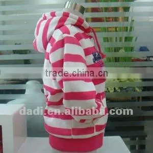 Zipper-Up Ladies Pink stripe Hoody