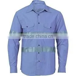 2016 OEM 88% Cotton/ 12% High Tenacity Nylon 238gsm fire retardent high vis shirt 3M reflective tape