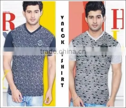 Men Stylish T-Shirt V Neck and 100% Cotton