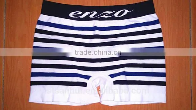 High quality fancy striped men seamless boxer briefs