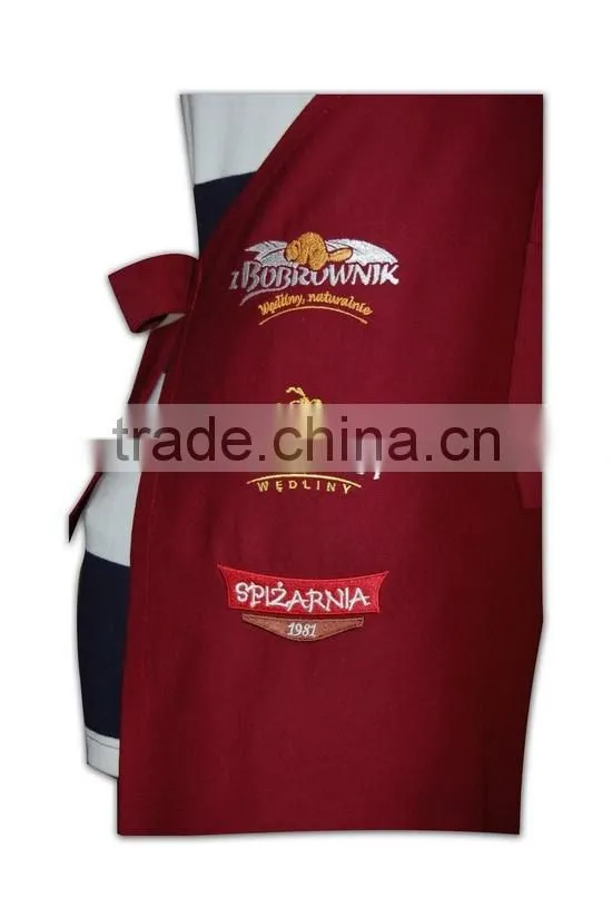 2015 design wholesale promotional solid color disposable red apron