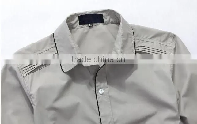 100% Cotton grey color slim fit stylish casual long sleeve fashion man Shirt