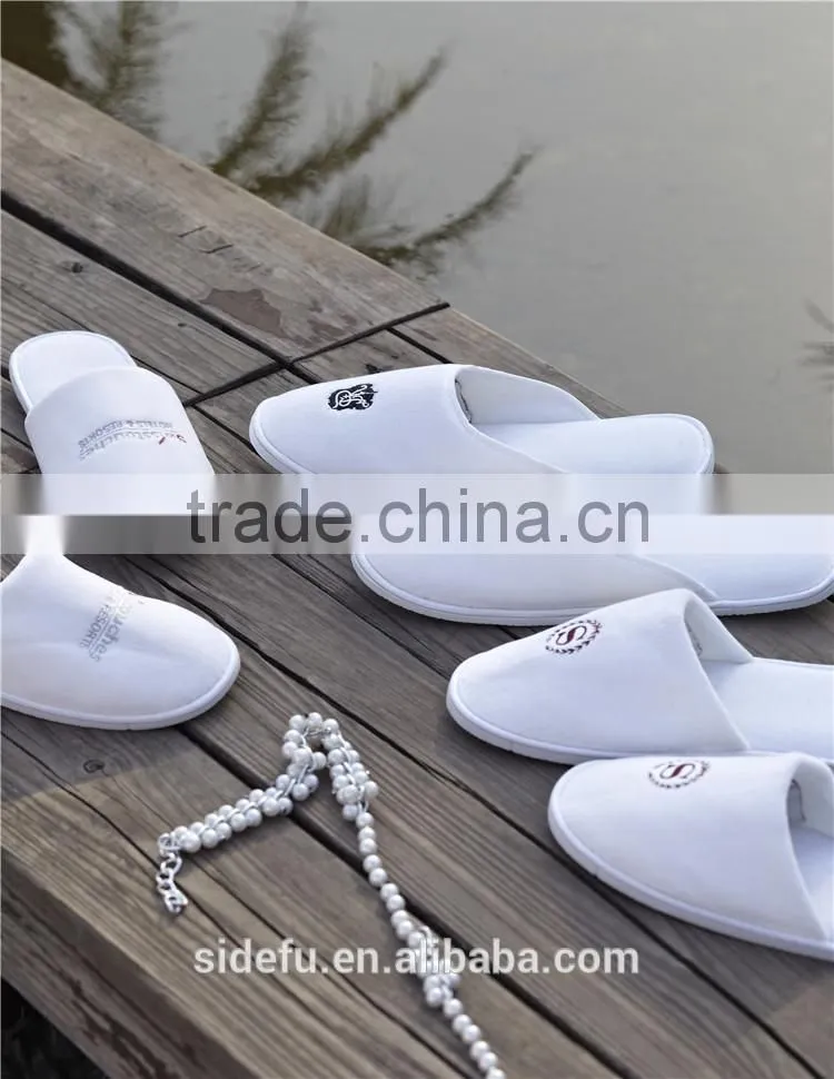 Custom Wholesale Disposable Velvet Hotel Slippers