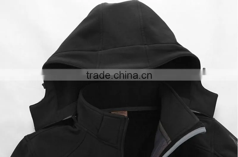fashion men jackets outdoor fleece windproof with hood
