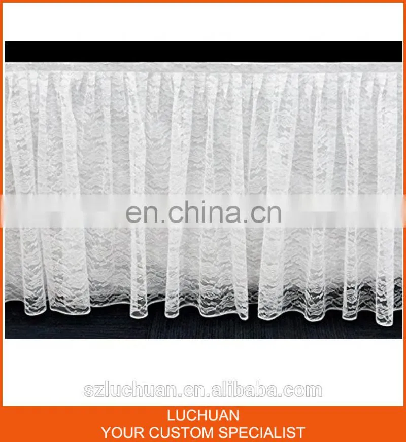 Fashion High Grade Quality White Lace Table Skirt Design For Wedding