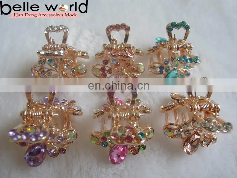 High Quality Mini Jewel Rhinestone Hair Claw Clip