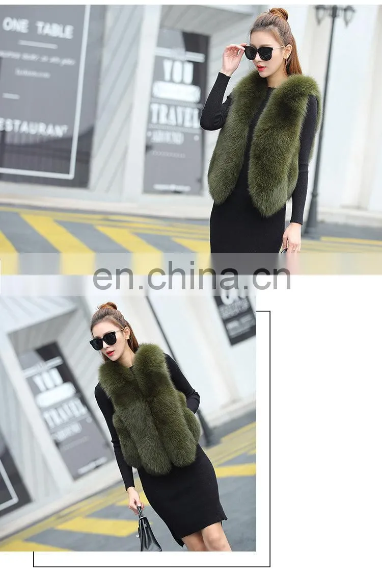 2016 New Genuine Real Fox Fur Vest Women's Fox Fur Coat Natural Fur Fox Vest