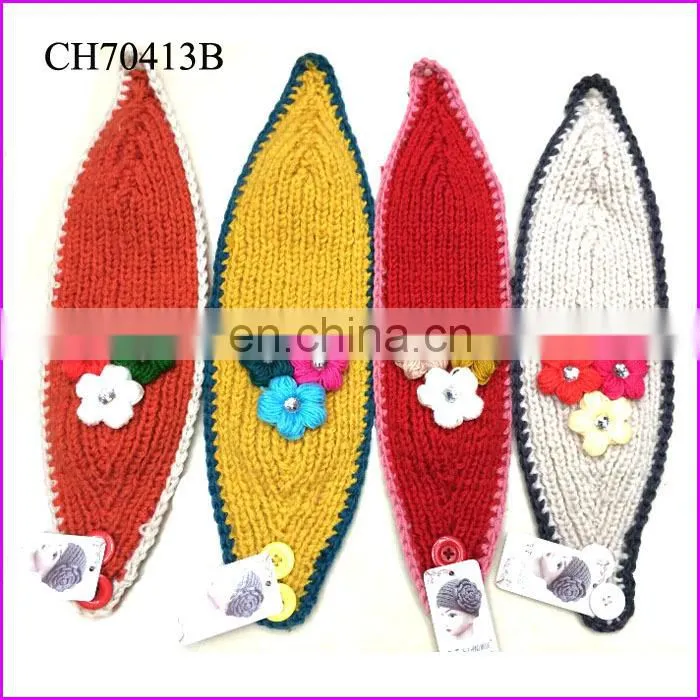 rhinestone decorated girl headbands crochet pattern
