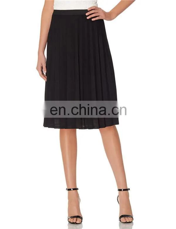 High quality fashion chiffon pleated women midi skirt wholesale women clothing