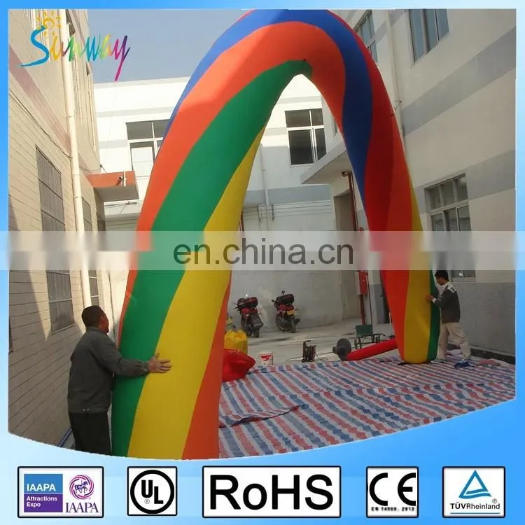 Sunway Rainbow Inflatable Arch, Giant Inflatable Archway/Inflatable Finish Line Arch for Race