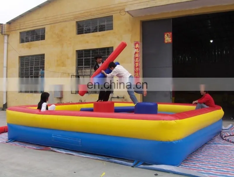 Factory inflatable gladiator game with sticks, gladiator jousting inflatables for sale