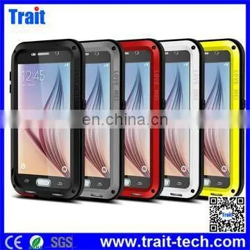 High Quality Powerful Style 2 Full Body Metal Aluminium Gorilla Glass Hybrid Case,Waterproof Case for Samsung G9200 Galaxy S6