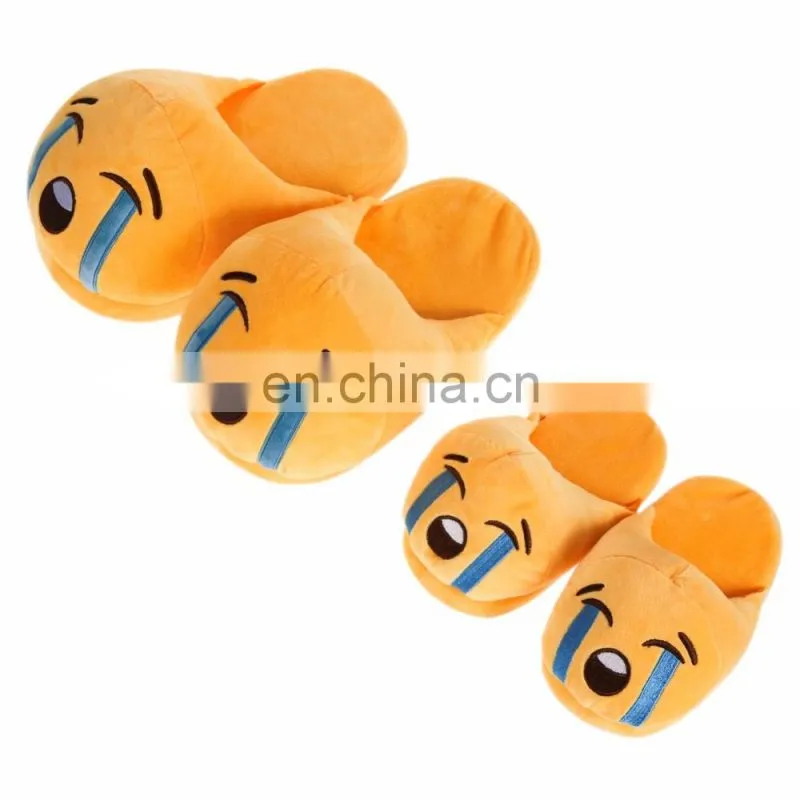Dog face embroidered cute soft plush stuffed slippers