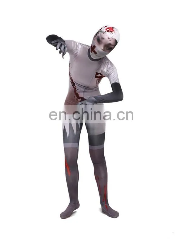 White Doctor Nurse Cosplay Costume Spandex Skin Suit