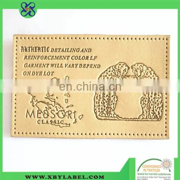 Metal leather patch / brown leather patches for clothing
