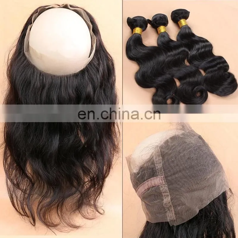 wholesale price 100% remy human hair 360 lace frontal