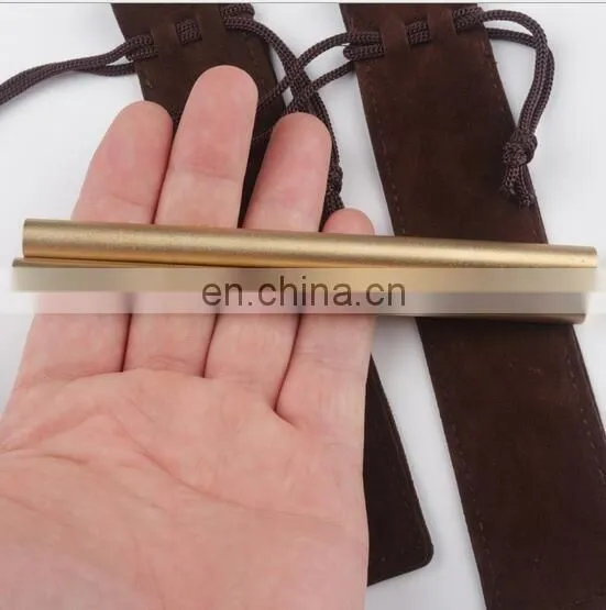 Mirror polish and matte brass pen Customized logo brass gel pen